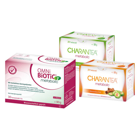 OMNi-BiOTiC® Metabolic Pulver (30x3g) + CHARANTEA® metabolic (20 Beutel)