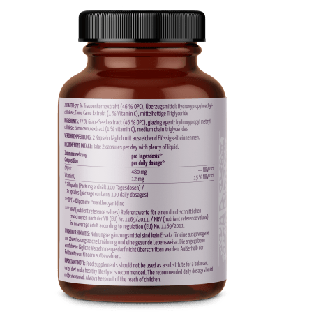 OPC Traubenkernextrakt + Vitamin C Kapseln (200 Kapseln)