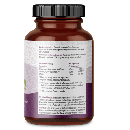 OPC Traubenkernextrakt + Vitamin C Kapseln (200 Kapseln)