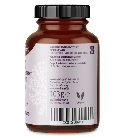 OPC Traubenkernextrakt + Vitamin C Kapseln (200 Kapseln)