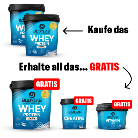 SUMMER DEAL: 5Für2 Protein-Powerpack mit Gratis Whey + Creatine + Vitamin A-Z