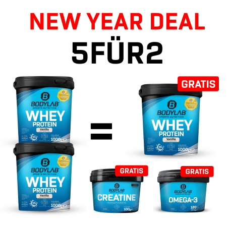New Year Deal: 5voor2 Protein-Powerpakket met gratis Whey + Creatine + Omega-3