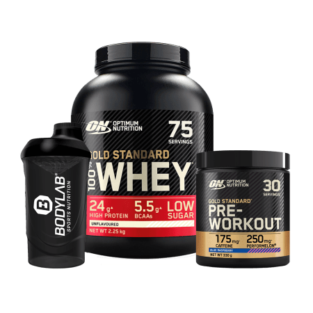 100% Whey Gold Standard (2270g)   Pre-Workout (330g)   Bodylab24 Shaker GRATIS!