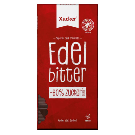 Vegane Edelbitter-Schokolade mit Xylit (80g)
