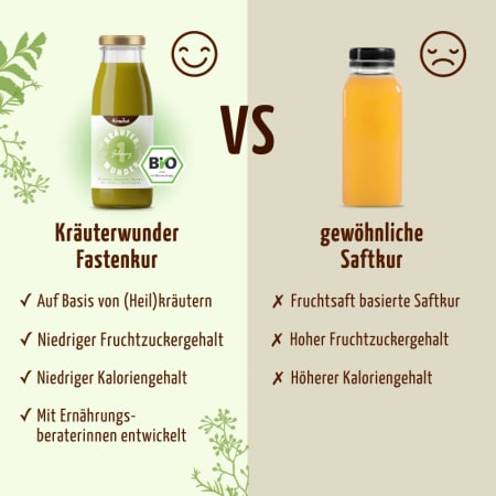 Fastendrinks 30 Flaschen Kräuterwunder Bio (5-Tageskur) inkl. 1 Tag Gratis