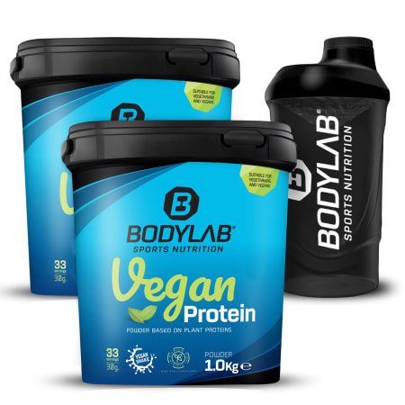 2 x Bodylab24 Vegan Protein (1000g) + Shaker
