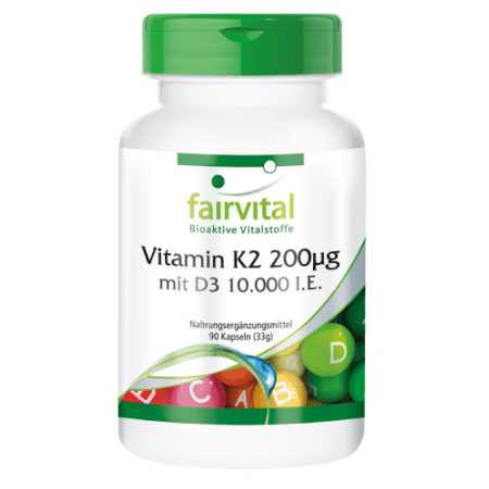 Vitamin K2 200µg mit D3 10000 I.E. (90 Kapseln)
