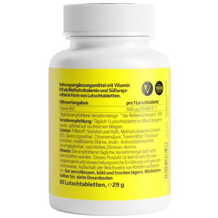 Vitamine B12 500µg (60 zuigtabletten)