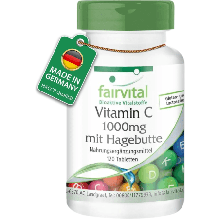 Vitamin C 1000mg mit Hagebutten (120 Tabletten)