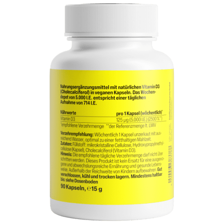 Vitamin D3 5000 I.E. Wochendepot (90 Kapseln)