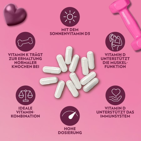 Vitamin D3 + K2 (120 Kapseln)
