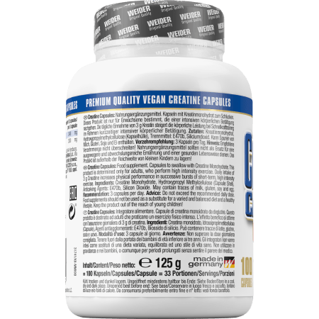Pure Creatine capsules (100 caps)