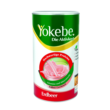 Yokebe Aktivkost Erdbeer Pulver (500g)   GRATIS Bodylab24 Shaker