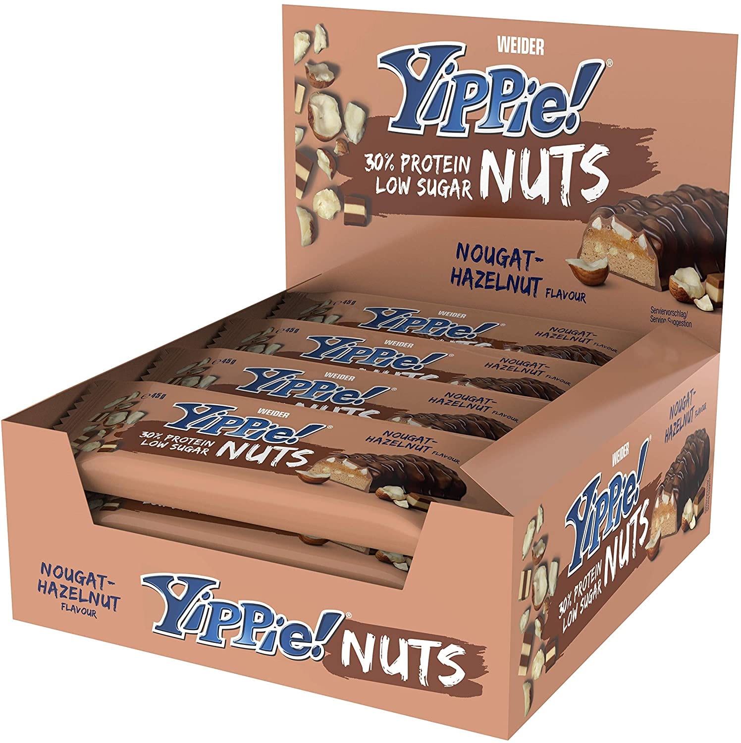 YIPPIE! Nuts Bar - 12x45g - Nougat Hazelnut