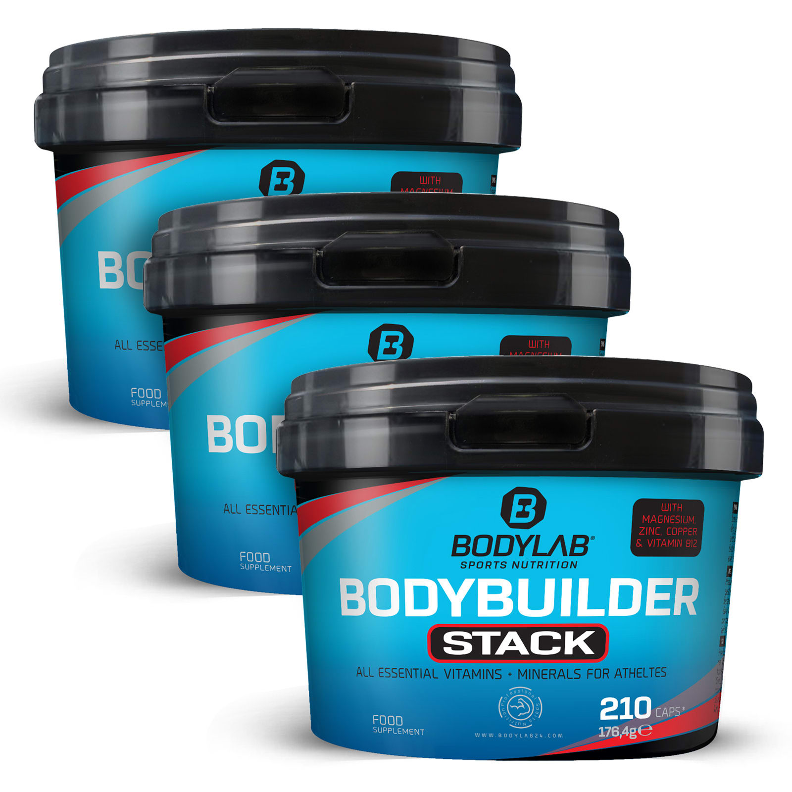3 x Bodybuilder Stack (210 capsules) Bodylab Shop