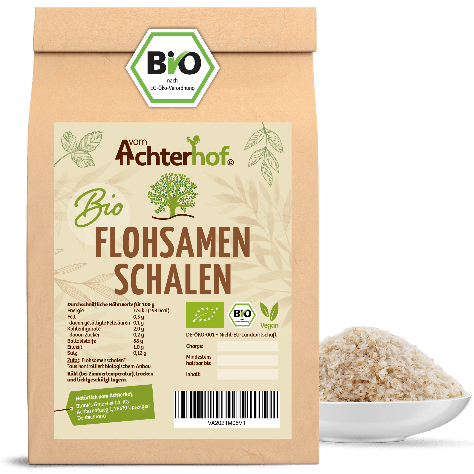 Flohsamenschalen Bio 200g Vom Achterhof