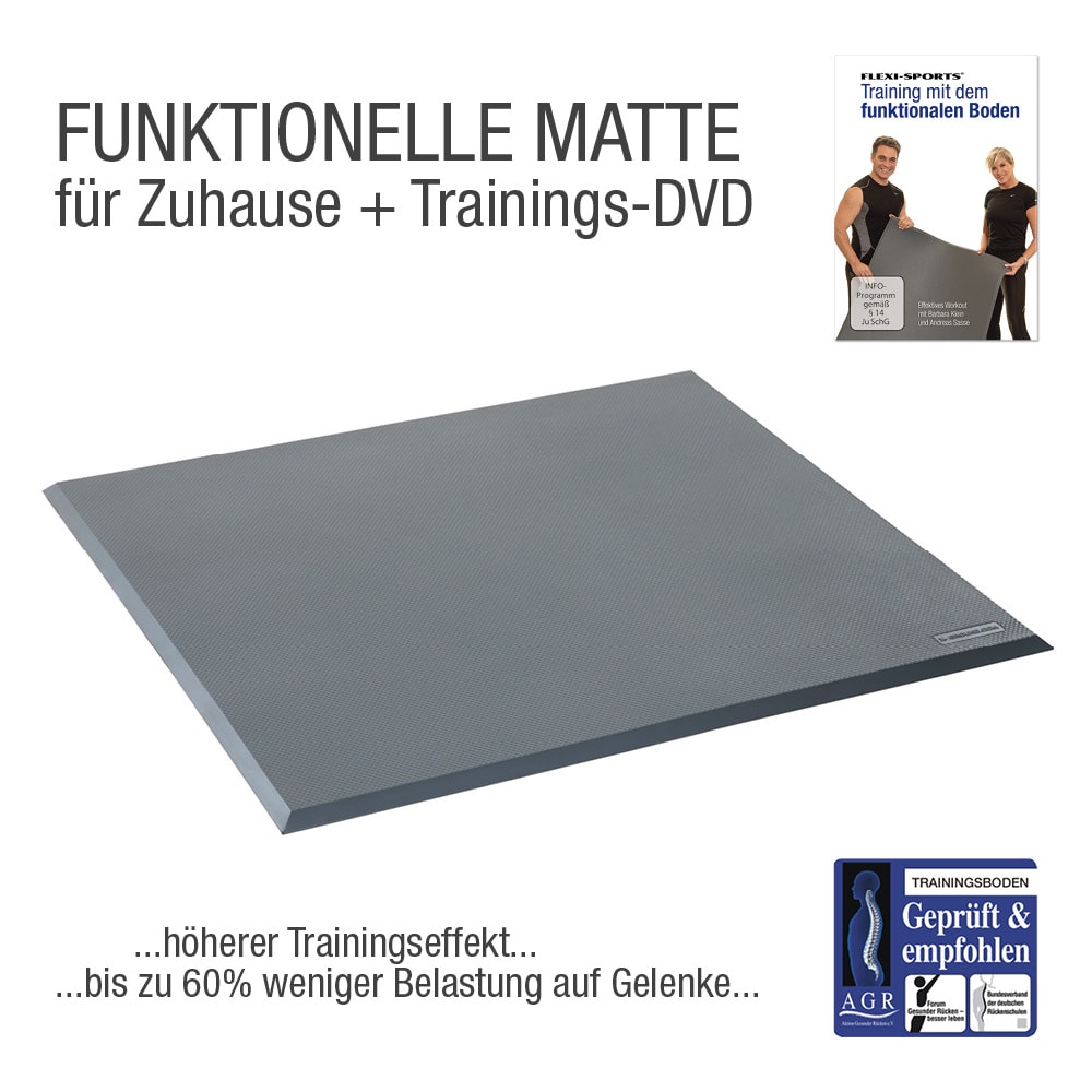 Functional Training Bodenmatte Grau + Übungs-DVD "Training mit dem Funktionalem Boden
