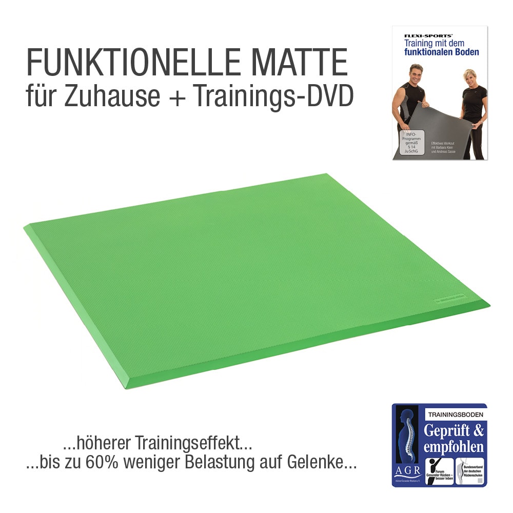 Functional Training Bodenmatte Grün + Übungs-DVD "Training mit dem Funktionalem Boden