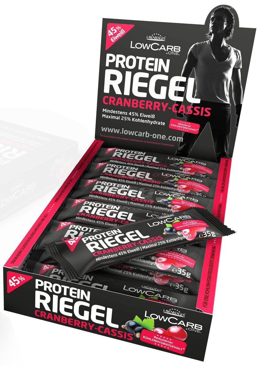 LowCarb.one Protein Riegel - 18x35g - Cranberry Cassis