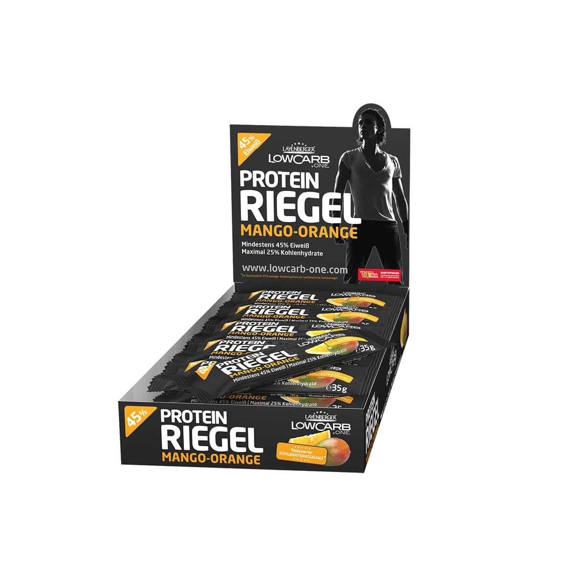 LowCarb.one Protein Riegel - 18x35g - Mango-Orange