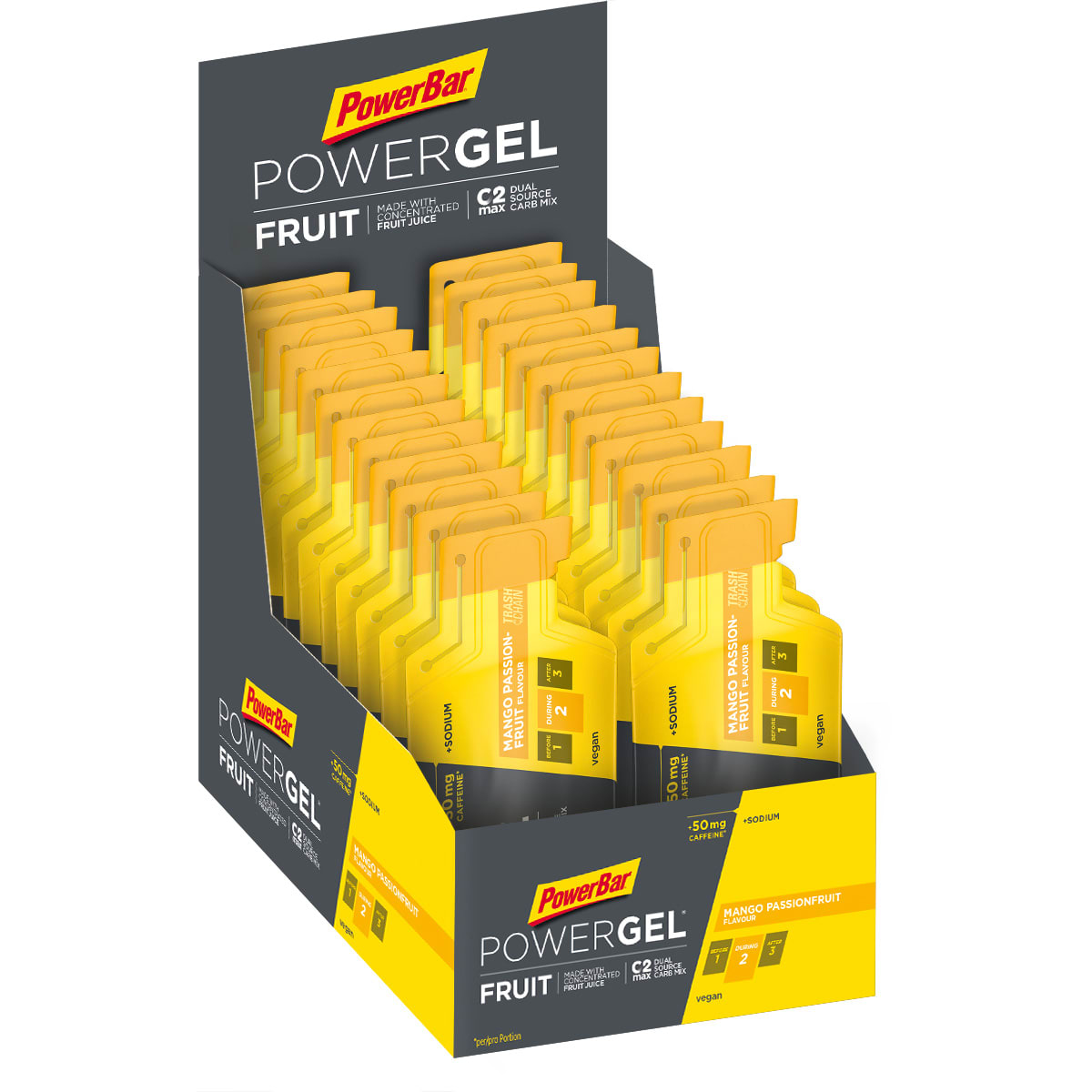 PowerGel - 24x41g - Mango-Passionsfrucht + Caffeine