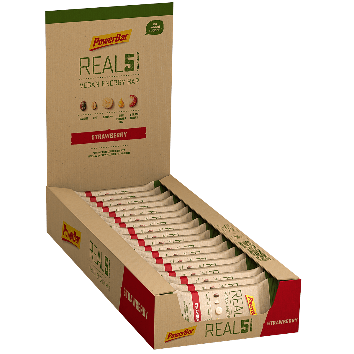 Real5 Vegan Energy Bar - 18x65g - Strawberry