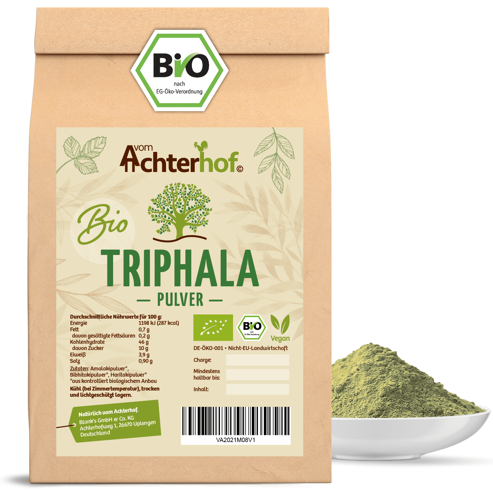 Triphala Pulver Bio (100g) vom Achterhof