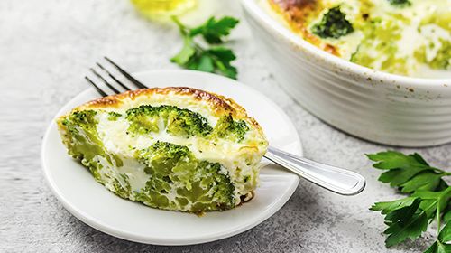 Eigericht mit Brokkoli und Spinat