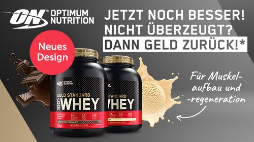 Optimum Nutrition 100% Whey Gold Standard jetzt noch besser! Zufrieden oder Geld zurück!