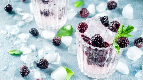 Zuckerfreie Limonade mit Brombeeren