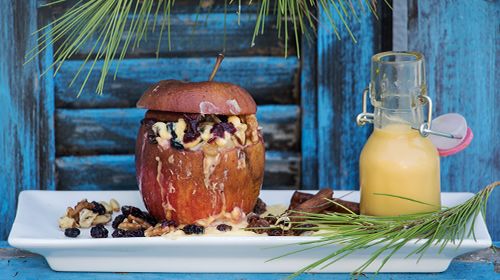 Gegrillter Apfel mit Slim-Vanillesauce