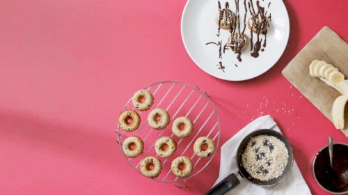 Schoko Bananen Protein Donuts