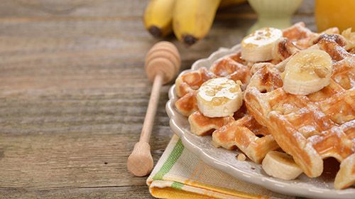 Fluffige vegane Bananenwaffeln