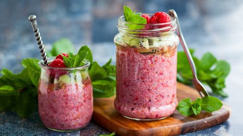 Fruchtiger Protein Chia Pudding