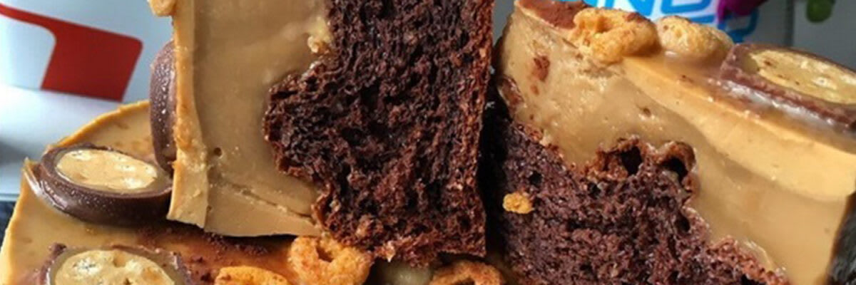 Chocolade-pindakaas cake