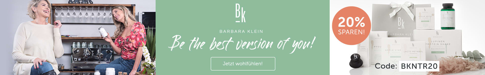 Be the best version of you - Sichere dir jetzt 20% Rabatt auf das Sortiment von BK Nutrition!