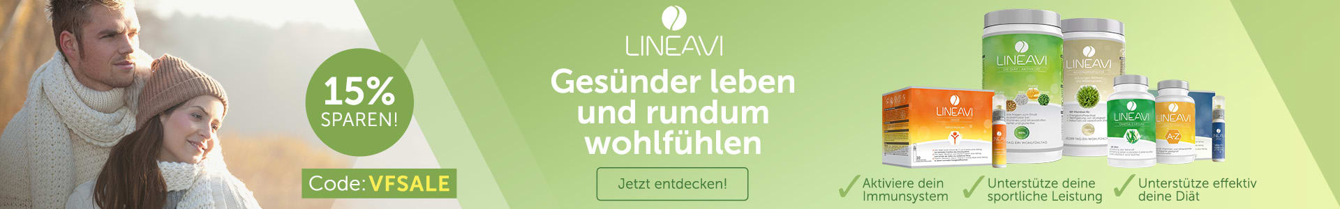Gesünder leben & rundum wohlfühlen mit LINEAVI. Jetzt entdecken & 20% Rabatt sichern!