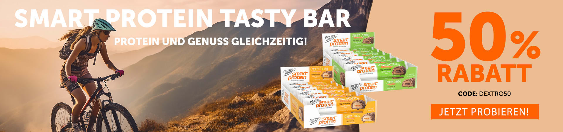 Sichere dir die Cream'n Crunchy Hight Protein Riegel von Dextro Energy zum Schnäppchenpreis!