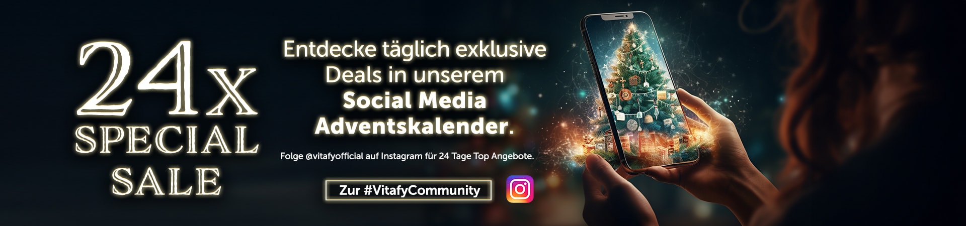 Entdecke den virtuellen Adventskalender von vitafy auf Instagram und öffne jeden Tag ein neues Türchen!