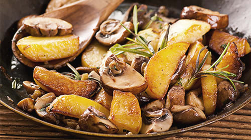 Lauch-Pilz-Pfanne mit Kartoffeln