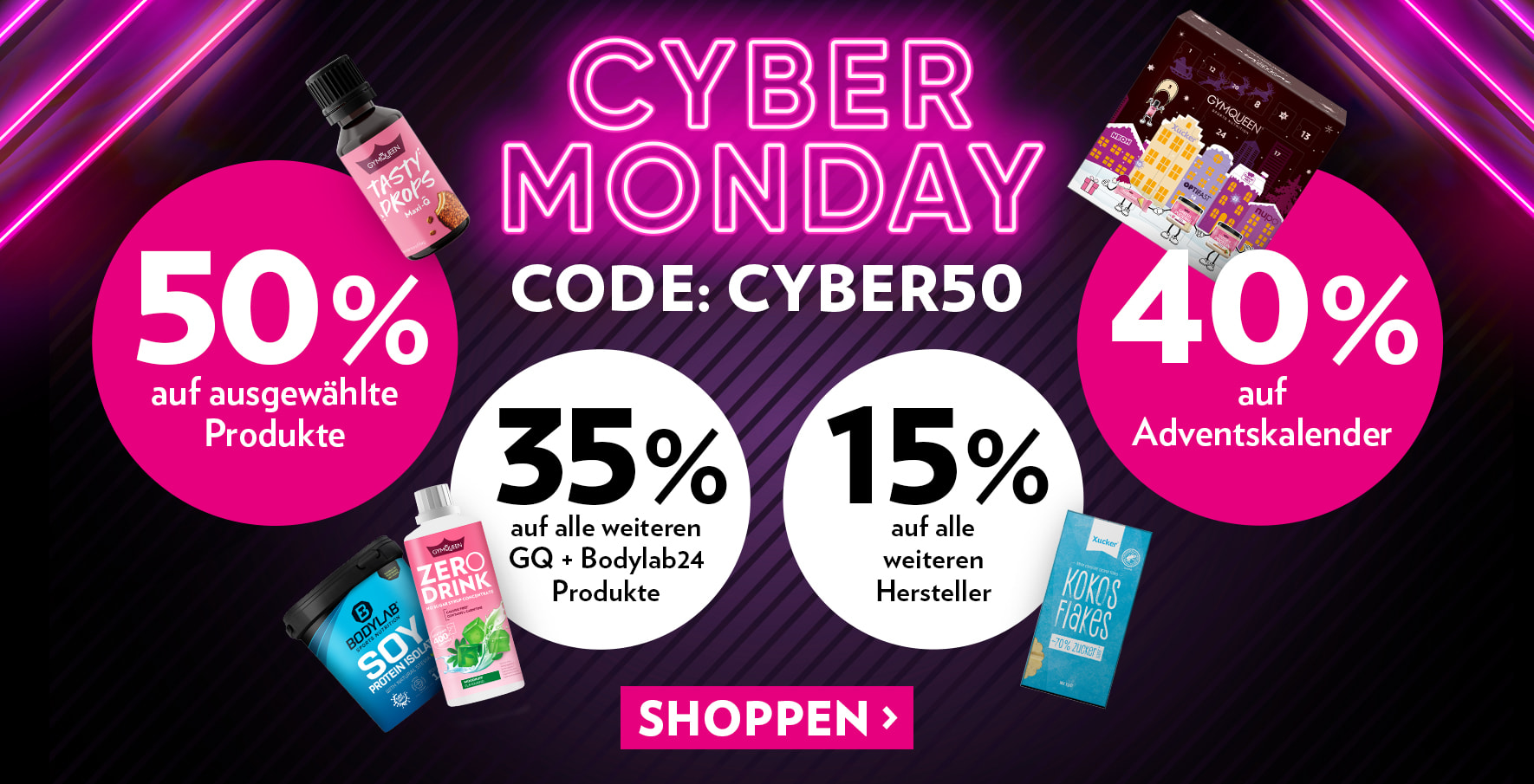 Cyber Monday Deal: Sichere dir bis zu 50% auf alle Produkt im Shop - Code: CYBER50