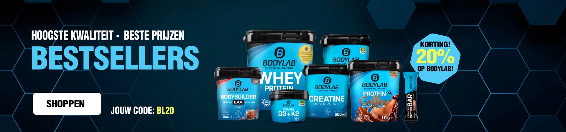 Spieropbouw, fitness, afvallen, Whey protein | Bodylab Shop
