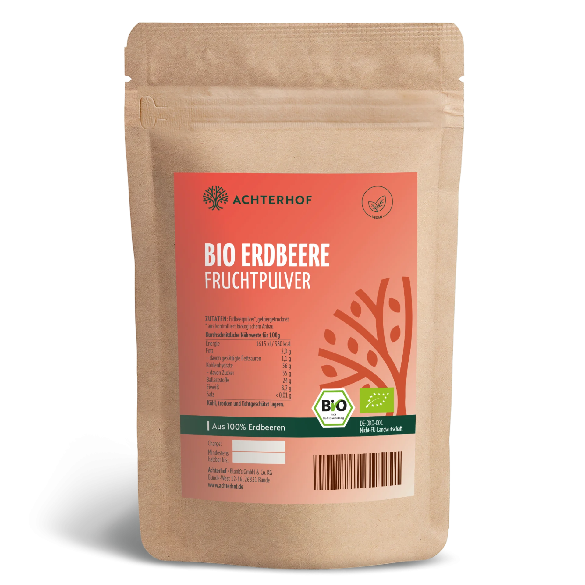 Bio Erdbeere Fruchtpulver (250g) depicted
