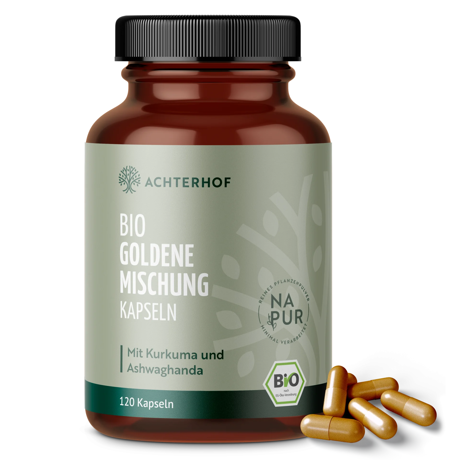 Goldene Mischung Kapseln Bio – ohne Piperin (120 Kapseln) depicted