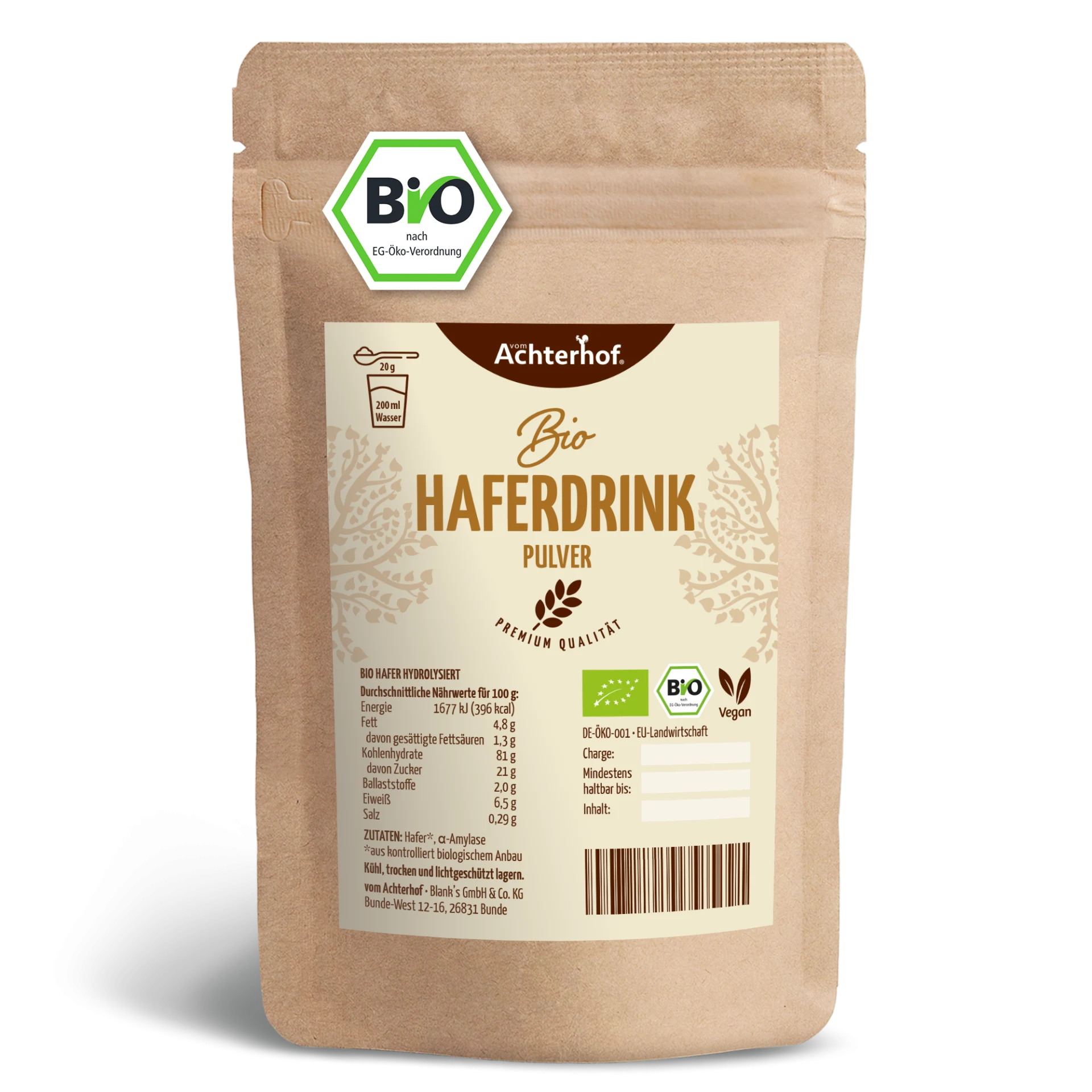 Bio Haferdrink Pulver (250g) depicted
