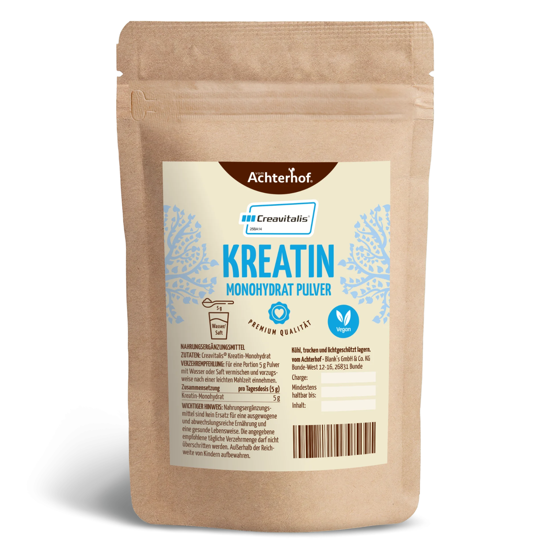 Creavitalis® Kreatin Monohydrat Pulver (250g) depicted