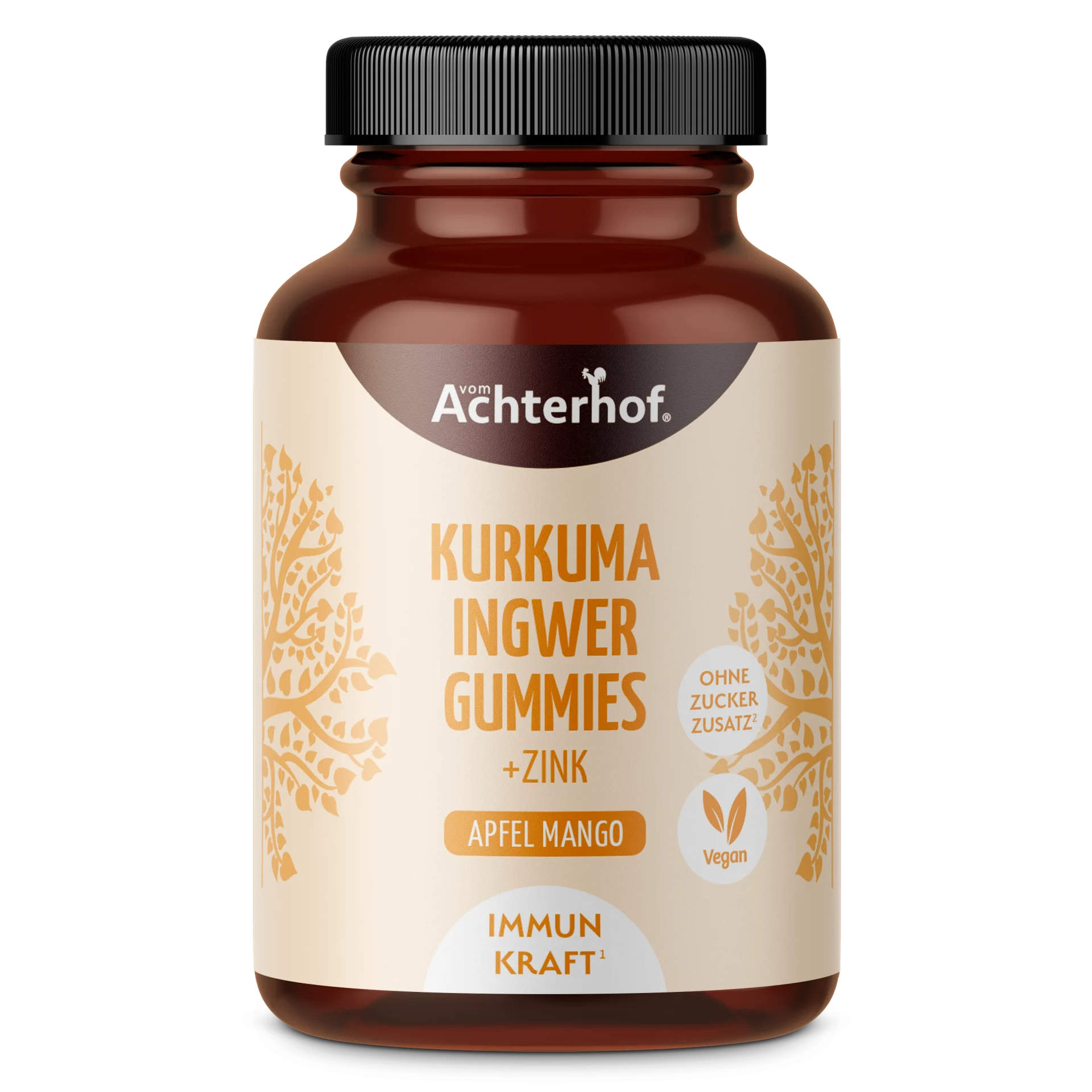 Saftgold Kurkuma Ingwer Gummies Apfel Mango + Zink (48 Stück) depicted