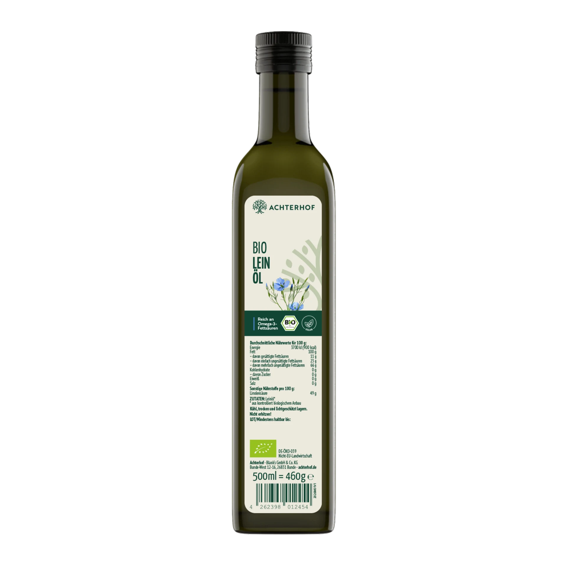 Bio Leinöl (500ml) depicted