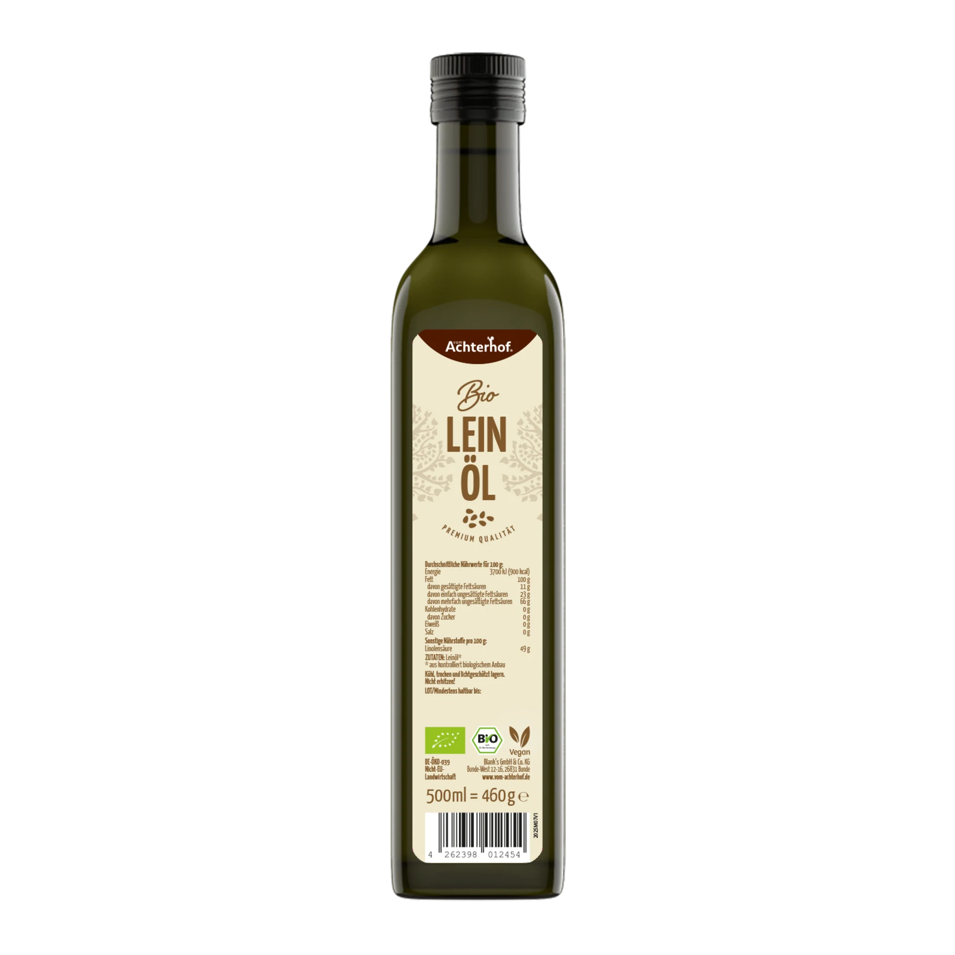 Bio Leinöl (500ml) depicted