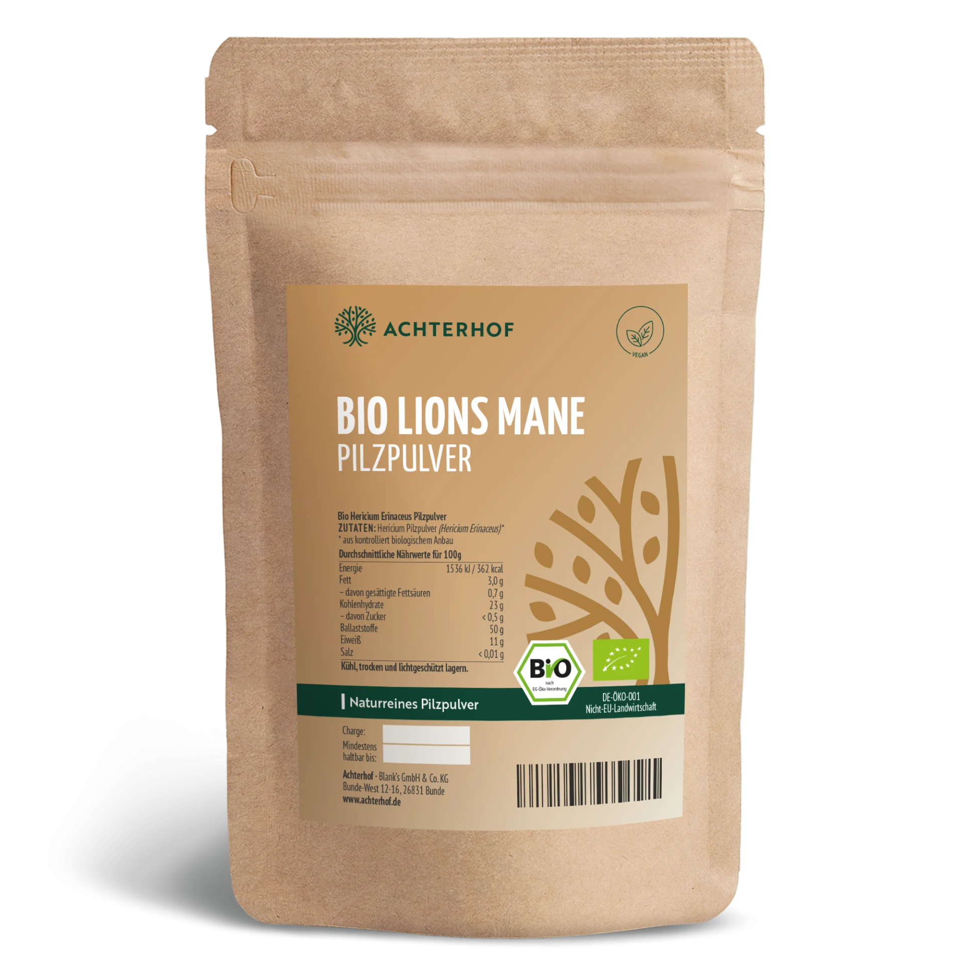 Bio Lions Mane Pilzpulver (100g) depicted